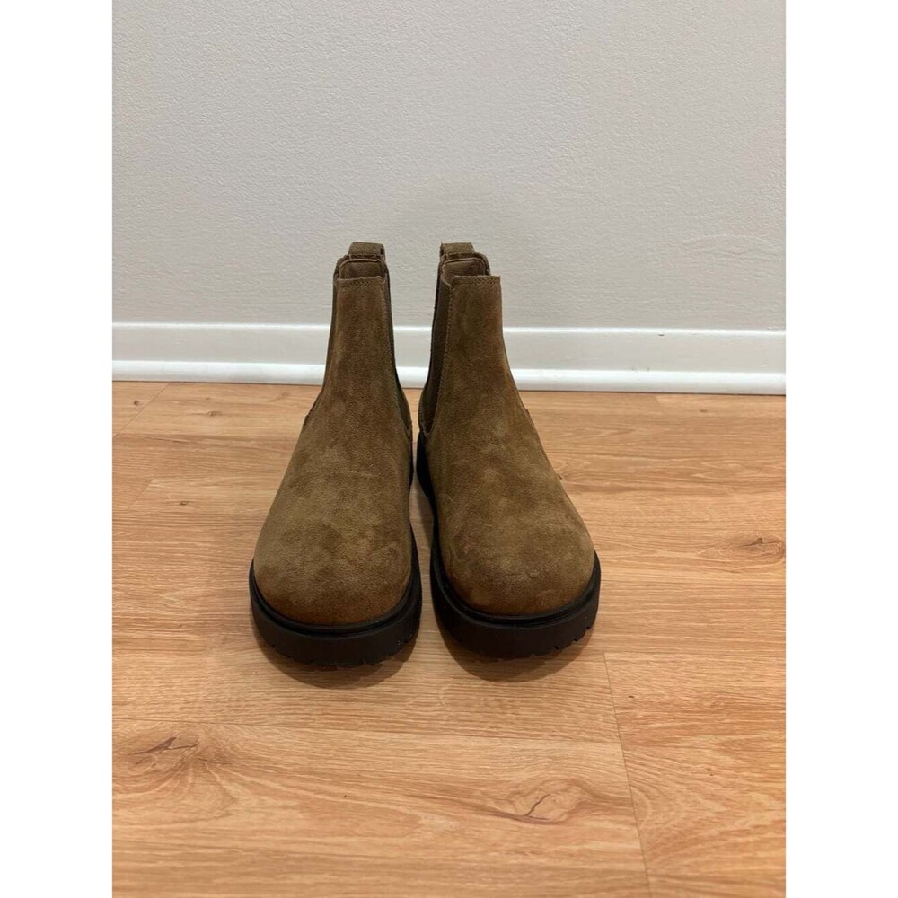 Birkenstock Highwood Slip On Suede Leather Chelsea Boots in Dark Tea - Picture 2 of 6